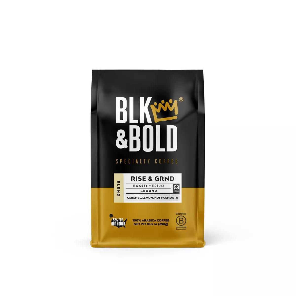 BLK & Bold Rise & GRND Blend, Medium Roast Ground Coffee