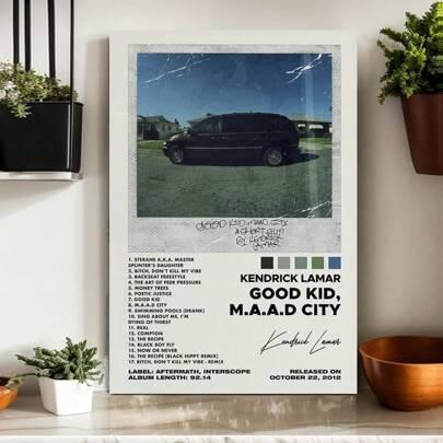 Kendrick Poster GOOD KID, M.A.A.D CITY Album Cover Posters Rapper Posters Canvas Poster Bedroom Decor Sports Landscape Office Room Decor Gift
