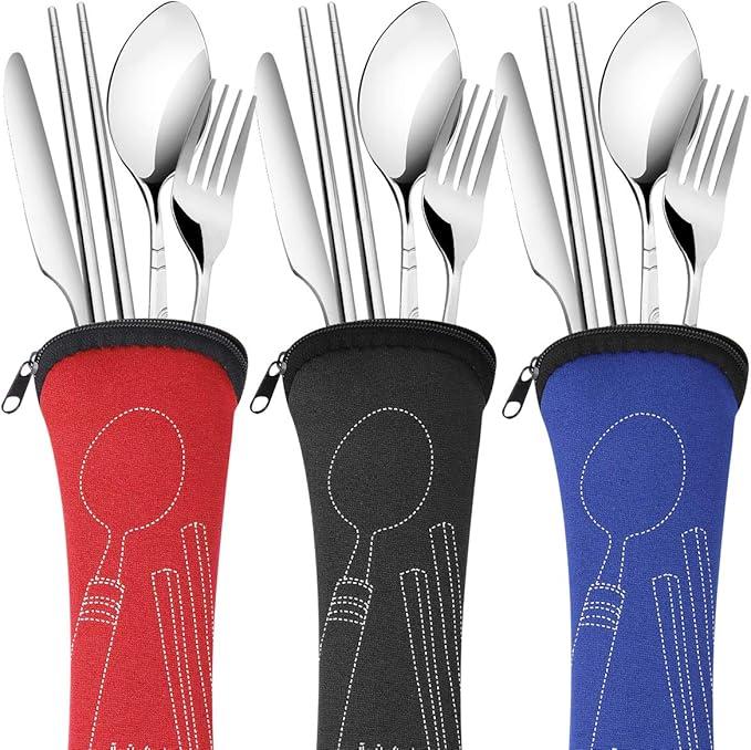 3 Pack Reusable Flatware Sets
