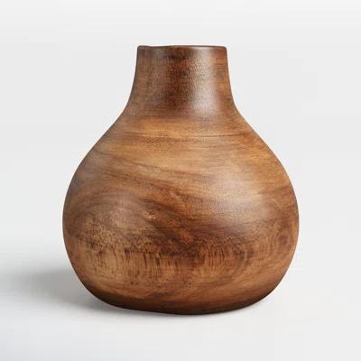 Mylo Brown 8'' Solid Wood Table Vase