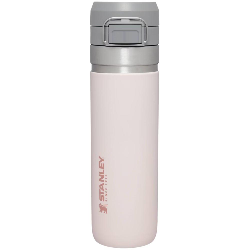 Stanley 24 oz Stainless Steel Quick Flip Go Bottle Rose Quartz: Dishwasher-Safe Tumbler for Hot & Cold Beverages