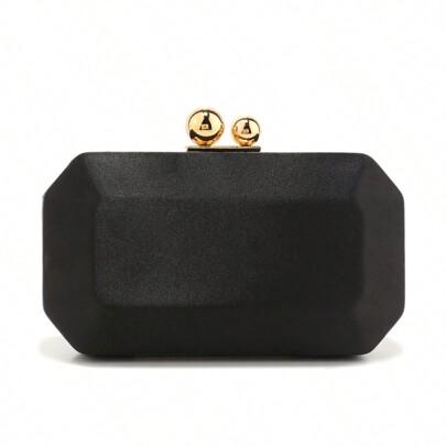 Fashion Women Evening Bags Satin Party Wedding Luxury Metal Chain Handbags Lady Dress Holder Purse Glitter Elegant Wedding Bridal Clutch