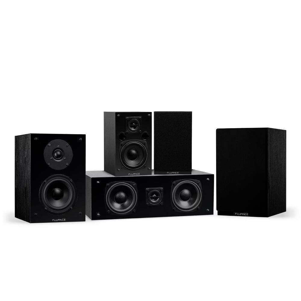 Fluance Elite High Definition Compact Surround Sound Home Theater 5.0 Channel System - Black Ash (SX50BC)