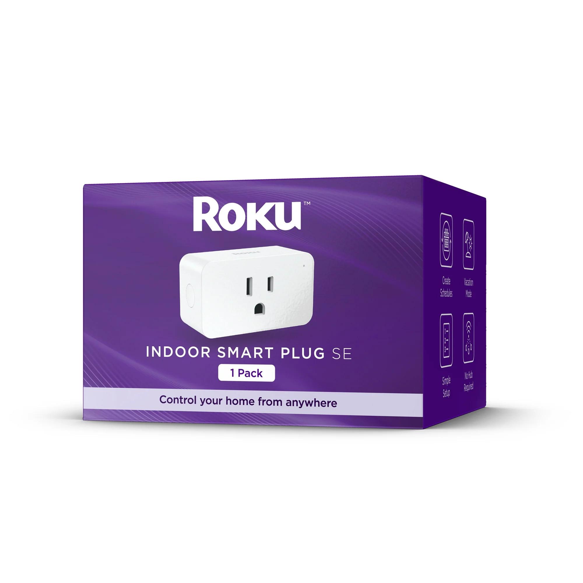 Roku Smart Home Indoor Smart Plug SE with Custom Scheduling Remote Power and Voice Control