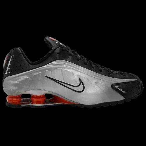 Nike Mens Nike Shox R4 - Mens Running Shoes Metallic Silver/Metallic Silver/Picante Red Size 10.5