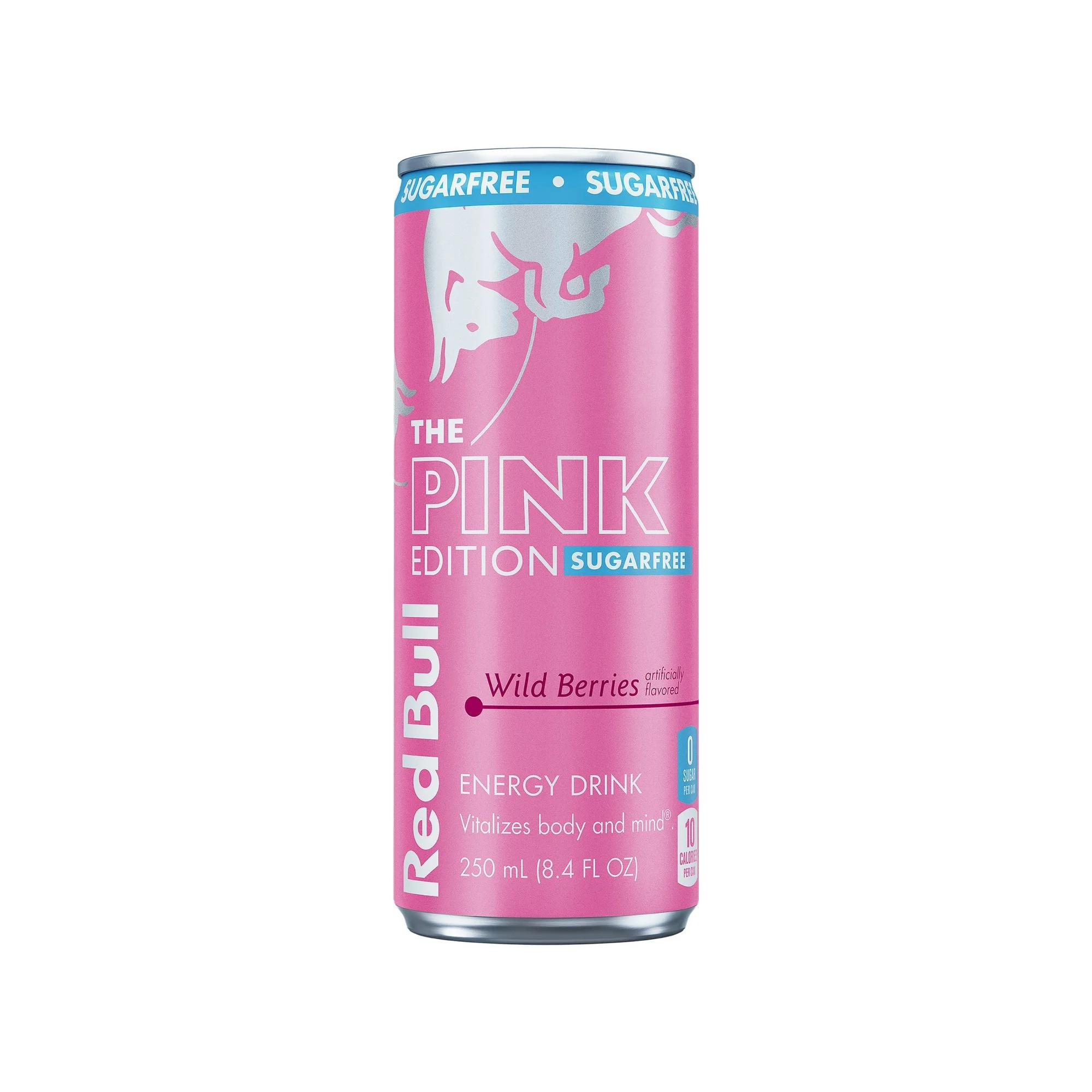 Red Bull Pink Edition Sugarfree Energy Drink Wild Berries 8.4 fl. oz. Can 80mg Caffeine