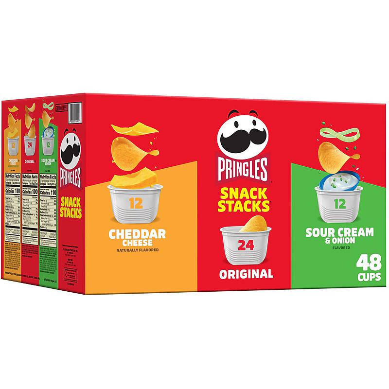 Pringles Snack Stacks Variety Pack Crisps, 48 Cups/Carton (38000-14991)